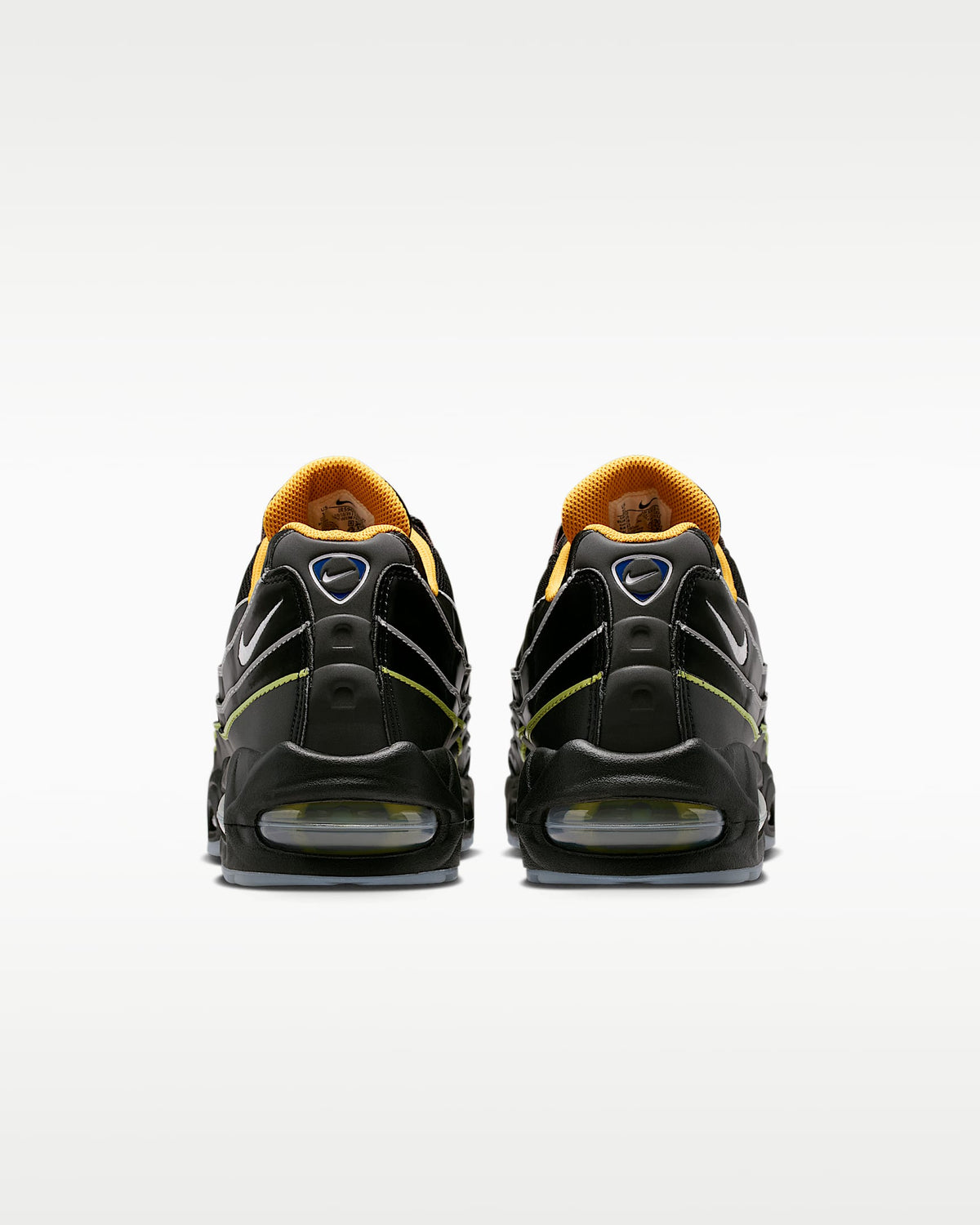 Nike Air Max 95 – Black / Yellow Leather Mesh Athletic Sneakers